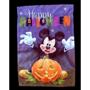 Disney Mickey Mouse Dracula Halloween Garden Flag 17 inches x 12.5 Backy…